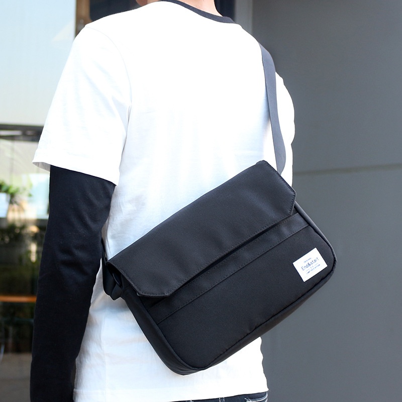 Men's Casual Black Messenger Crossbody Bag
