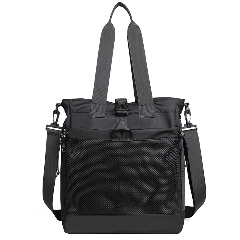 Versatile Black Utility Tote Bag with Shoulder Strap