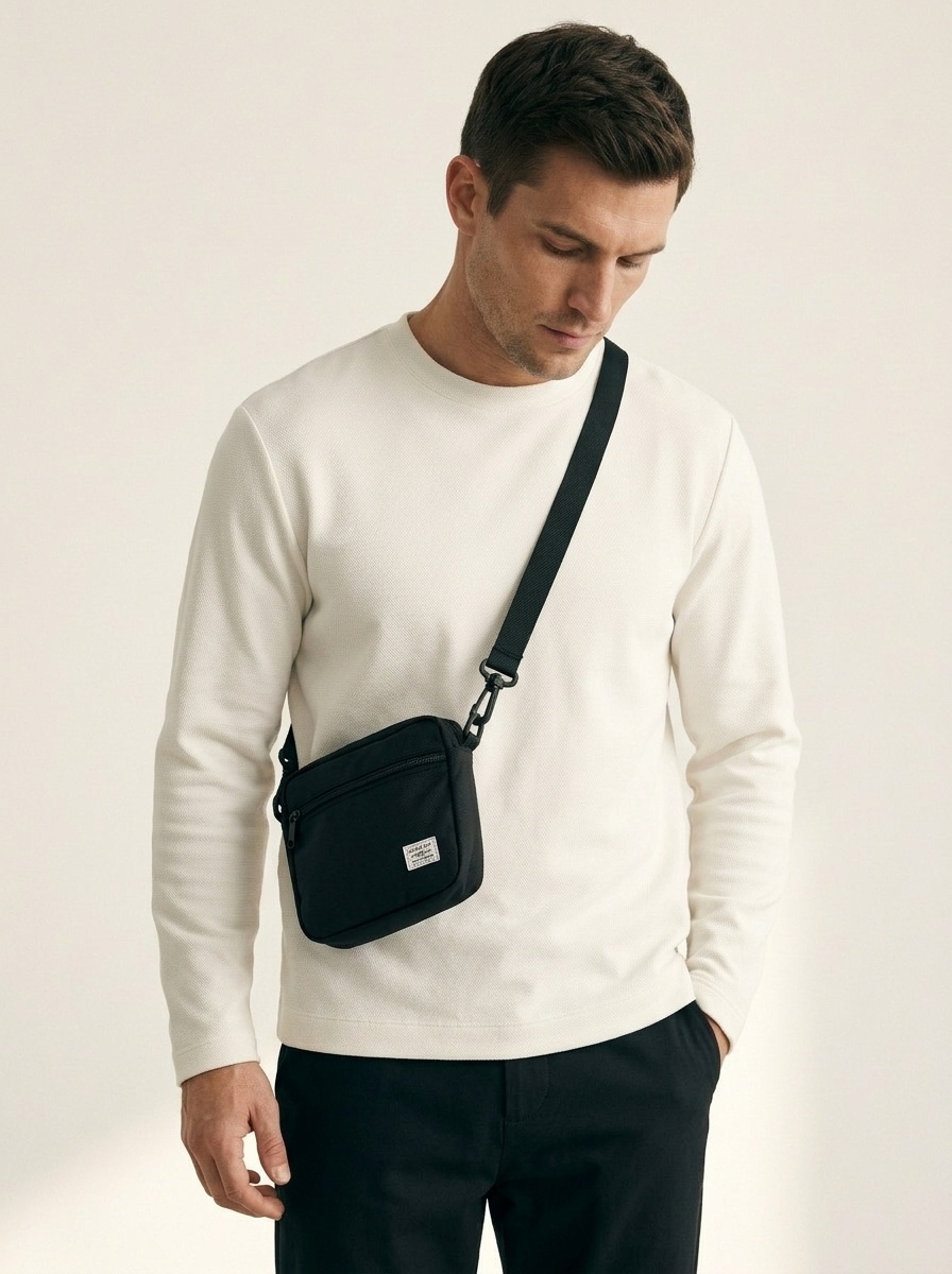 Men's Casual Canvas Crossbody Bag - Everyday Shoulder Pouch