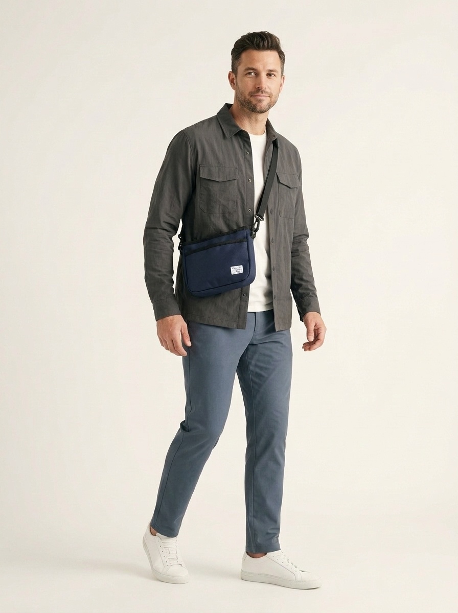 Men's Casual Canvas Crossbody Bag - Everyday Shoulder Pouch
