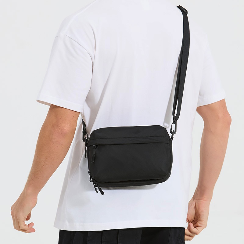 Men's Black Casual Crossbody Shoulder Bag