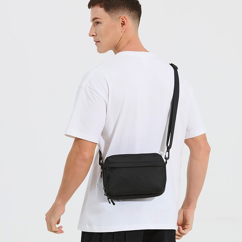 Men's Black Casual Crossbody Shoulder Bag