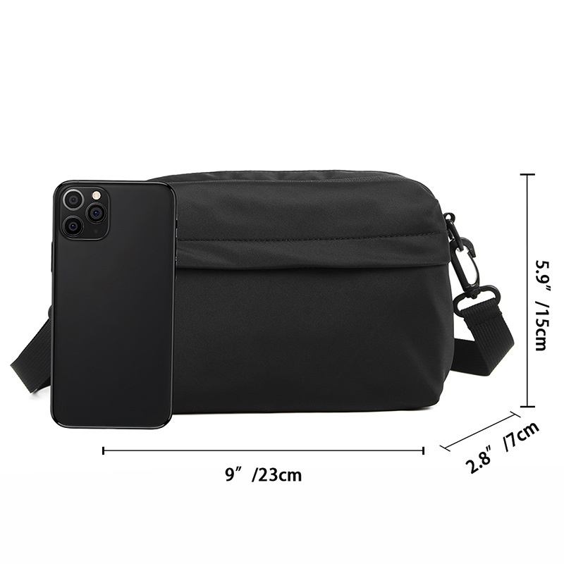 Men's Black Casual Crossbody Shoulder Bag
