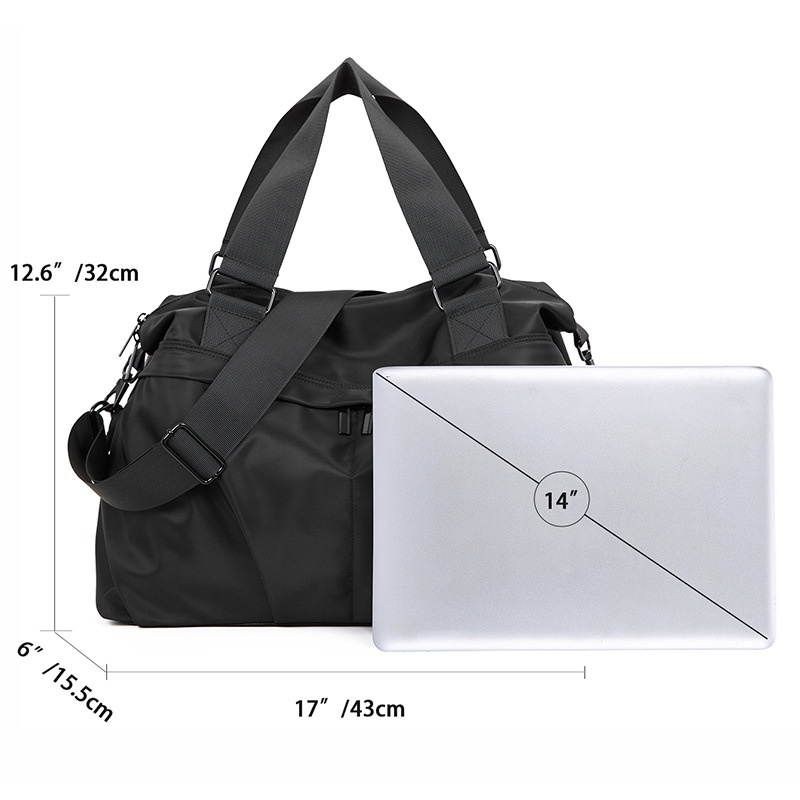 Versatile Black Travel Duffel Bag - Gym & Shoulder Tote