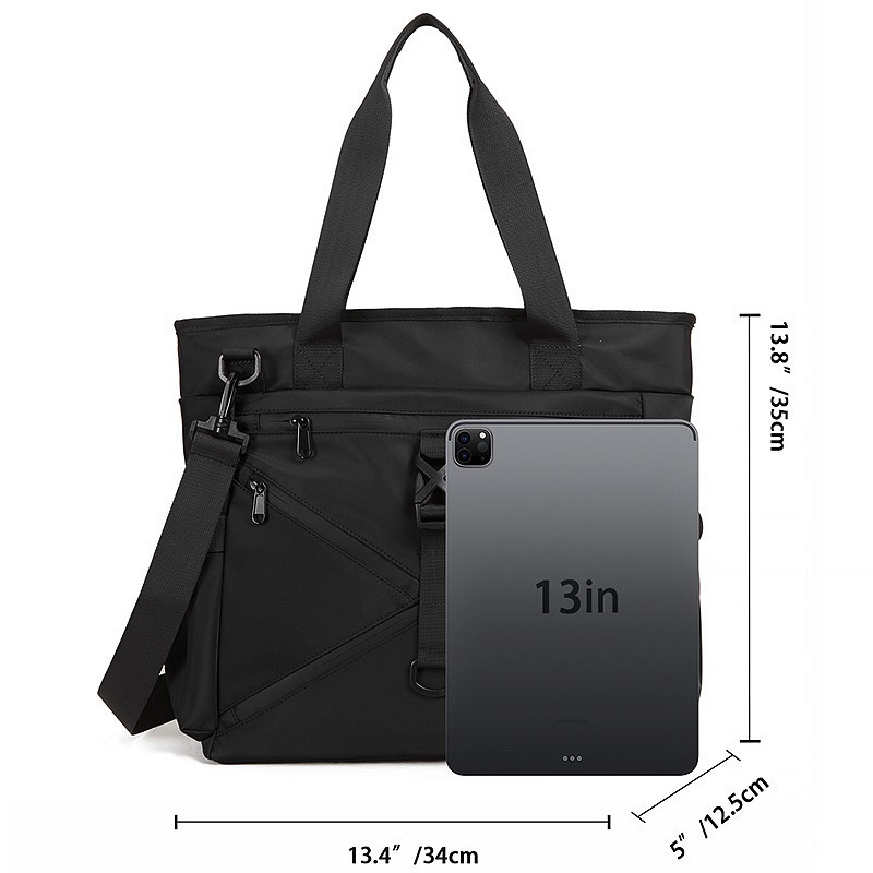 Men's Tactical Techwear Tote Bag - Shoulder & Laptop Carry