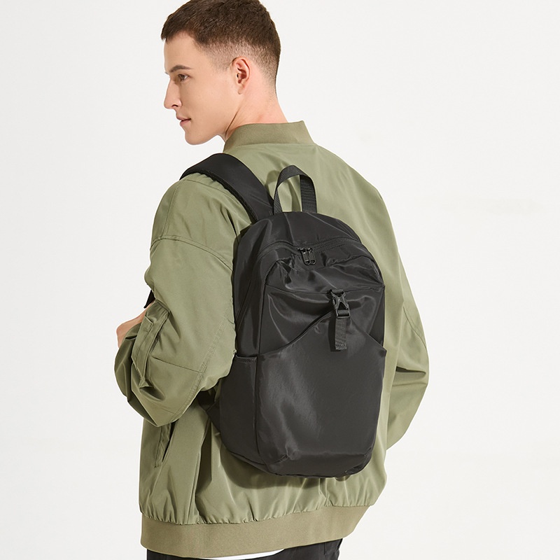 Minimalist Black Everyday Backpack with Laptop Sleeve
