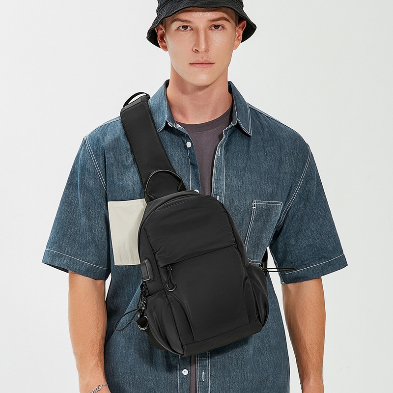 Men's USB Charging Sling Bag - Crossbody Chest Pack
