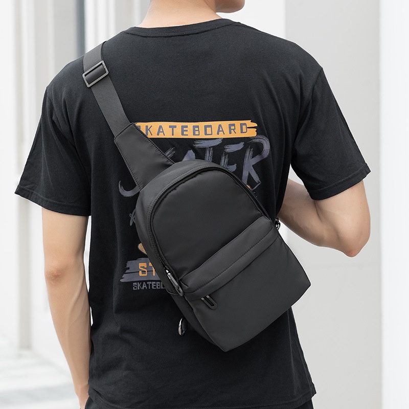 Men's Matte Black Sling Bag - Versatile Crossbody Backpack