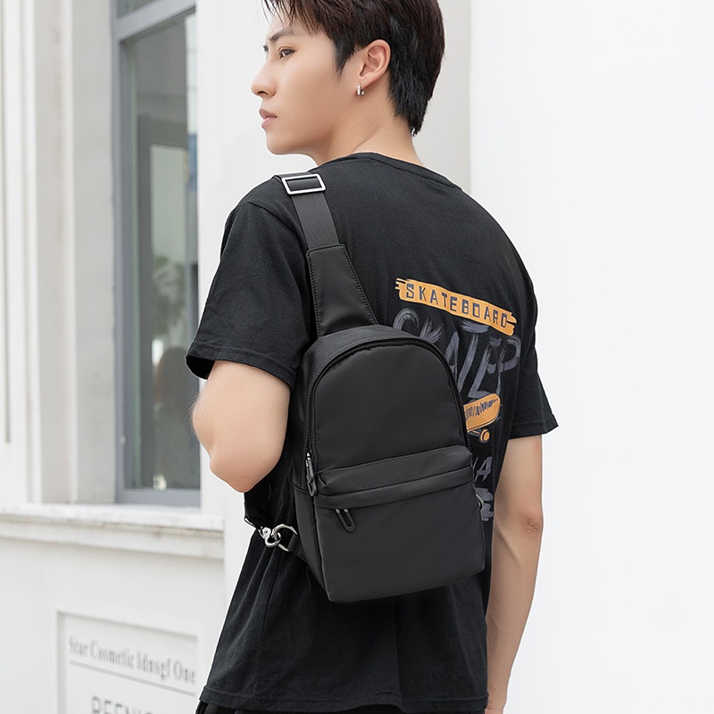 Men's Matte Black Sling Bag - Versatile Crossbody Backpack