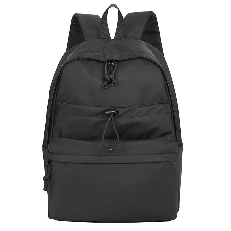 Minimalist Black Backpack - Casual Laptop Travel Bag