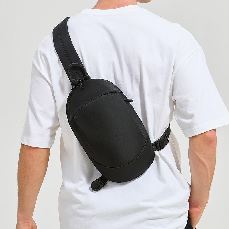 Sleek Black Sling Bag - Men's Crossbody Chest Bag