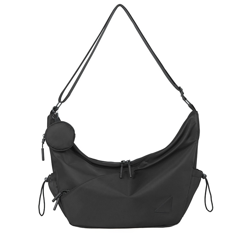 Modern Black Nylon Crossbody Sling Bag for Men