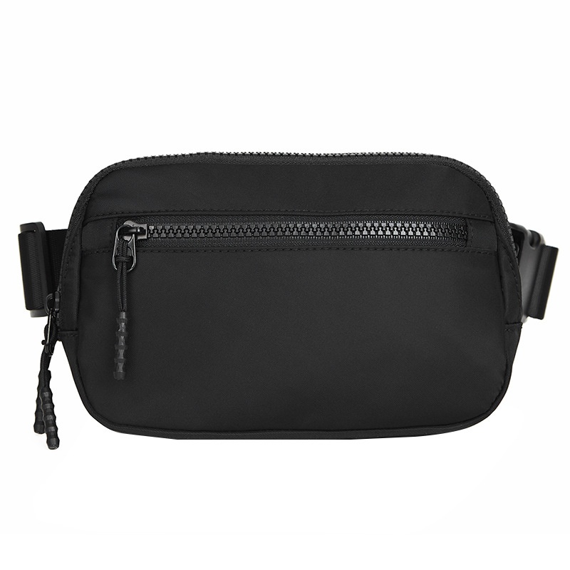 Sleek Black Chest Bag - Compact Crossbody Sling Pack