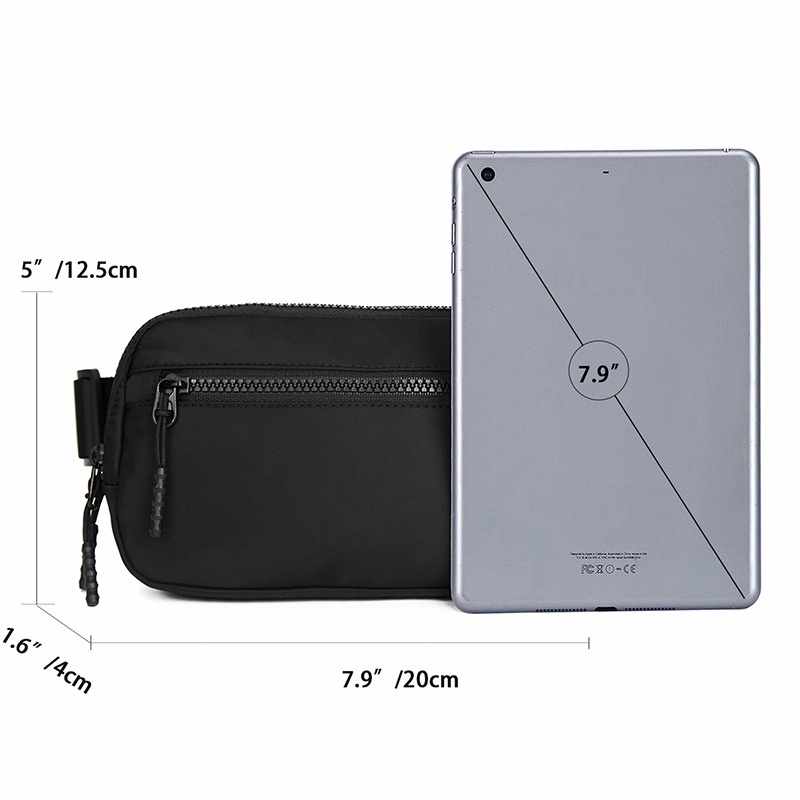 Sleek Black Chest Bag - Compact Crossbody Sling Pack