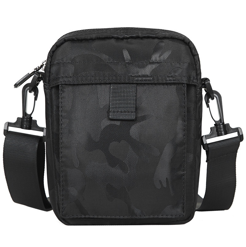 Men's Black Camo Crossbody Bag - Small Sling Pouch