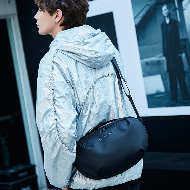 Modern Matte Black Crossbody Sling Bag for Men