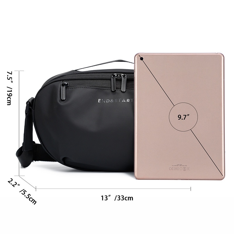 Modern Matte Black Crossbody Sling Bag for Men