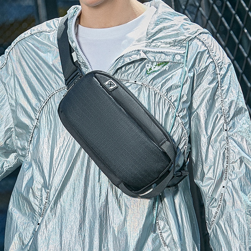 Modern Black Crossbody Sling Bag - Compact Chest Pack