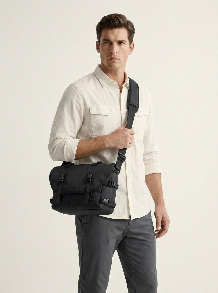 Men's Tactical Messenger Bag - Durable Techwear Crossbody