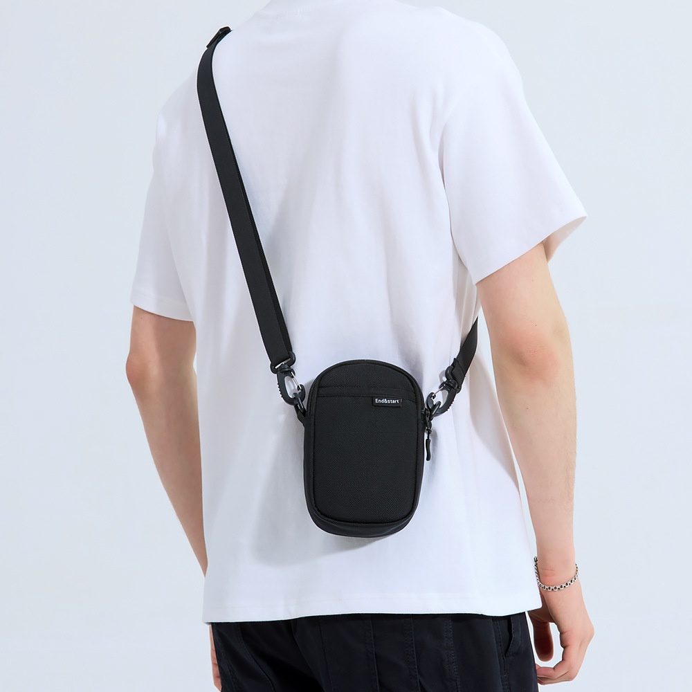 Compact Black Crossbody Bag - Everyday Utility Pouch