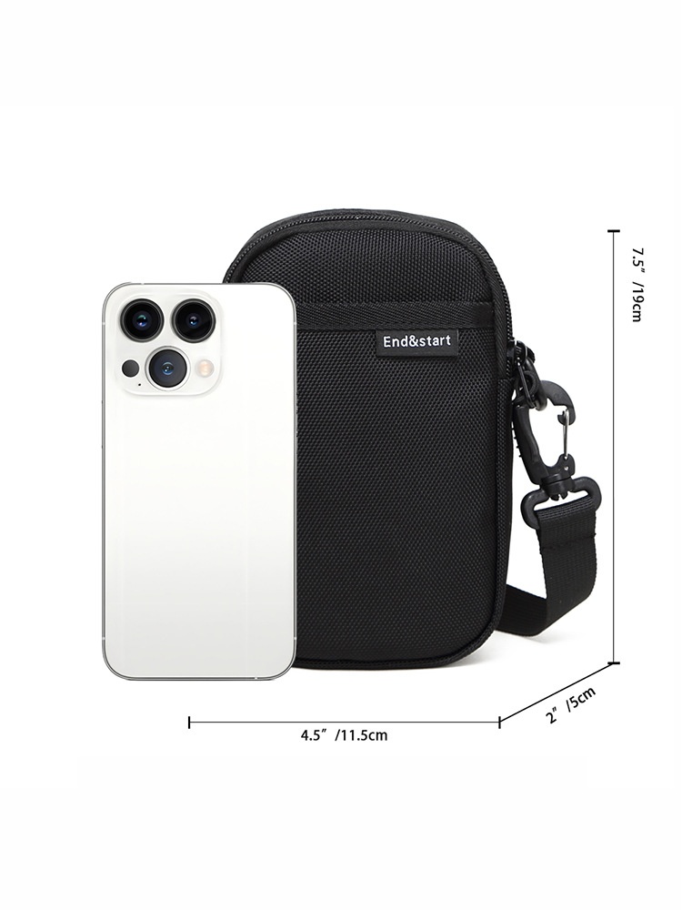 Compact Black Crossbody Bag - Everyday Utility Pouch