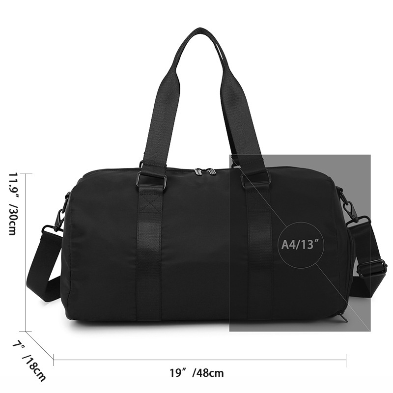 Versatile Black Gym Duffel Bag - Travel & Sports Carryall