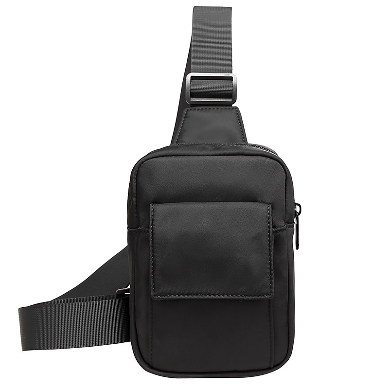 Compact Black Sling Bag - Chest Crossbody Pack for Men