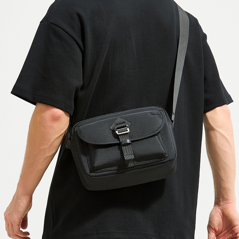 Men's Black Crossbody Messenger Bag - Durable & Stylish