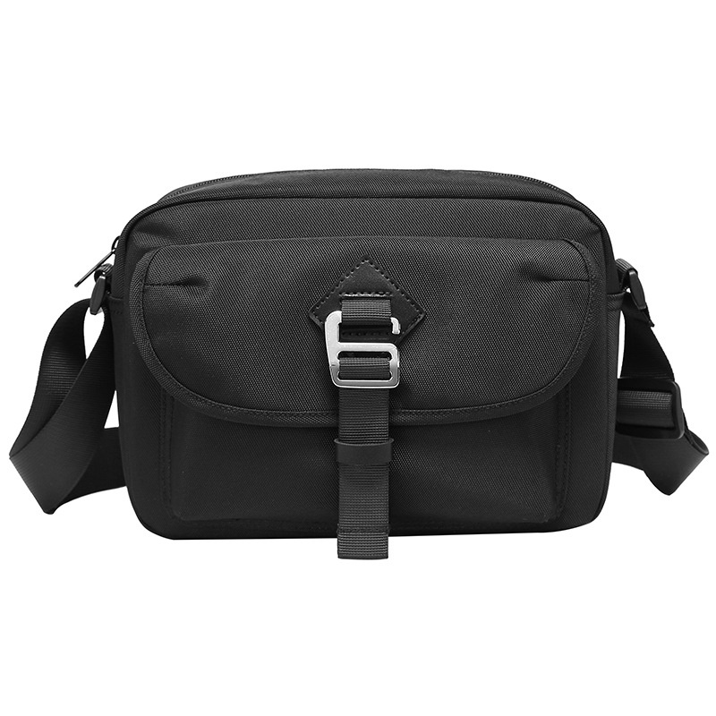 Men's Black Crossbody Messenger Bag - Durable & Stylish