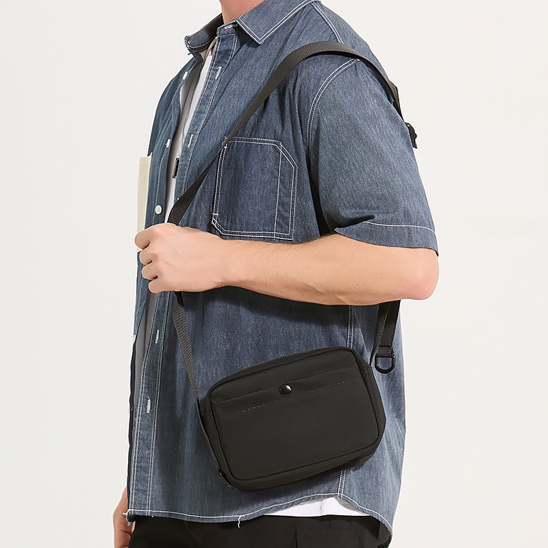 Compact Black Crossbody Bag for Men & Women