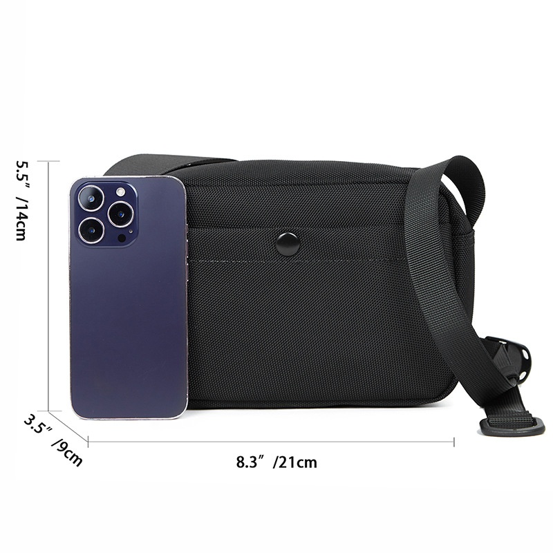 Compact Black Crossbody Bag for Men & Women