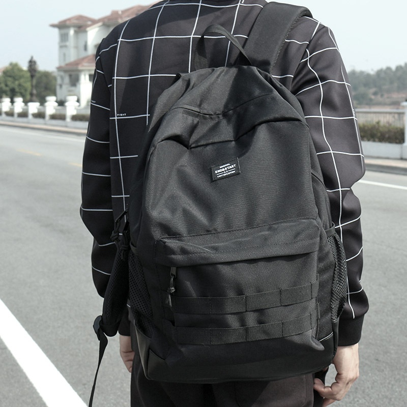 Durable Black Casual Backpack for School & Travel