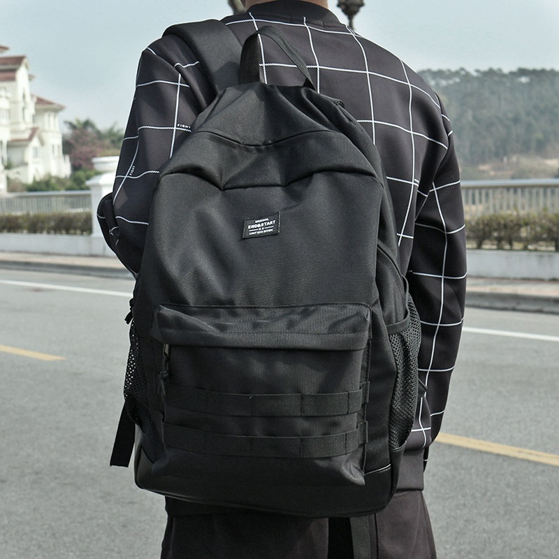 Durable Black Casual Backpack for School & Travel