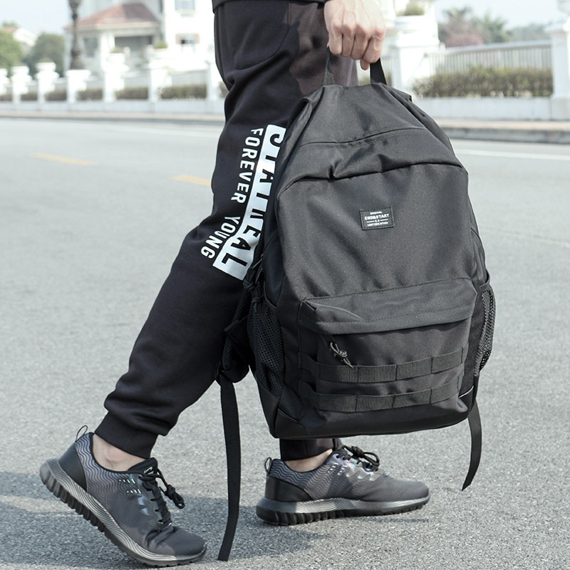 Durable Black Casual Backpack for School & Travel