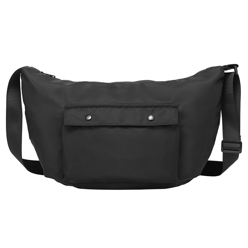 Sleek Black Nylon Crossbody Sling Bag