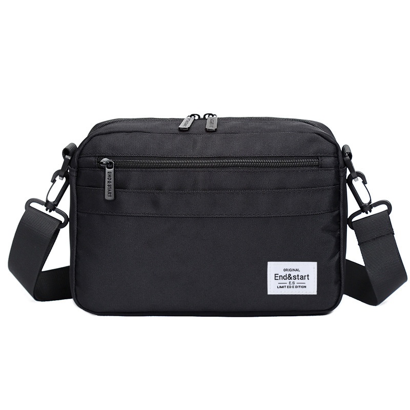 Men's Black Casual Crossbody Bag - Compact & Stylish