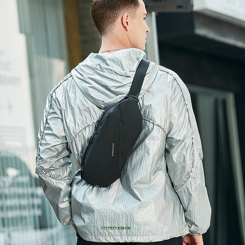 Sleek Black Crossbody Sling Bag for Men - Travel & Daily