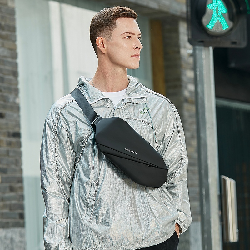 Sleek Black Crossbody Sling Bag for Men - Travel & Daily