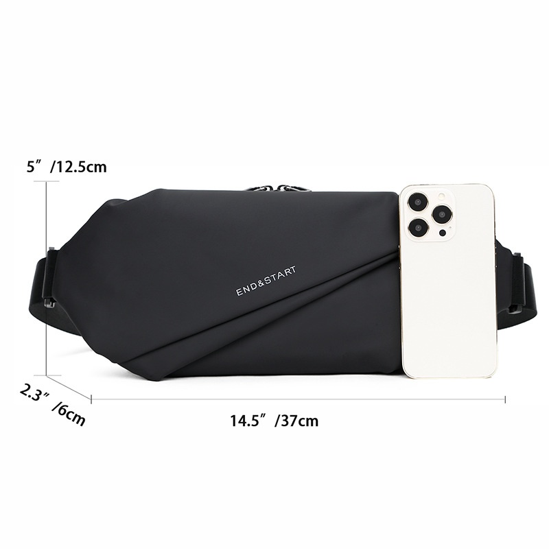 Sleek Black Crossbody Sling Bag for Men - Travel & Daily