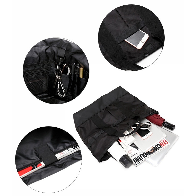 Durable Black Nylon Commuter Tote Bag - Everyday Carry