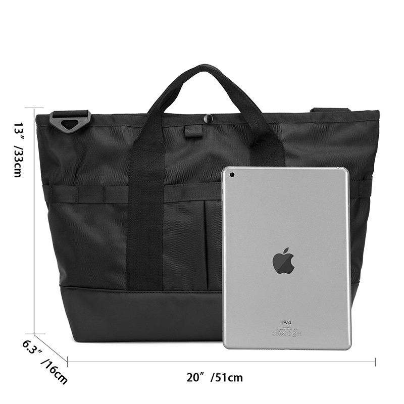Durable Black Nylon Commuter Tote Bag - Everyday Carry