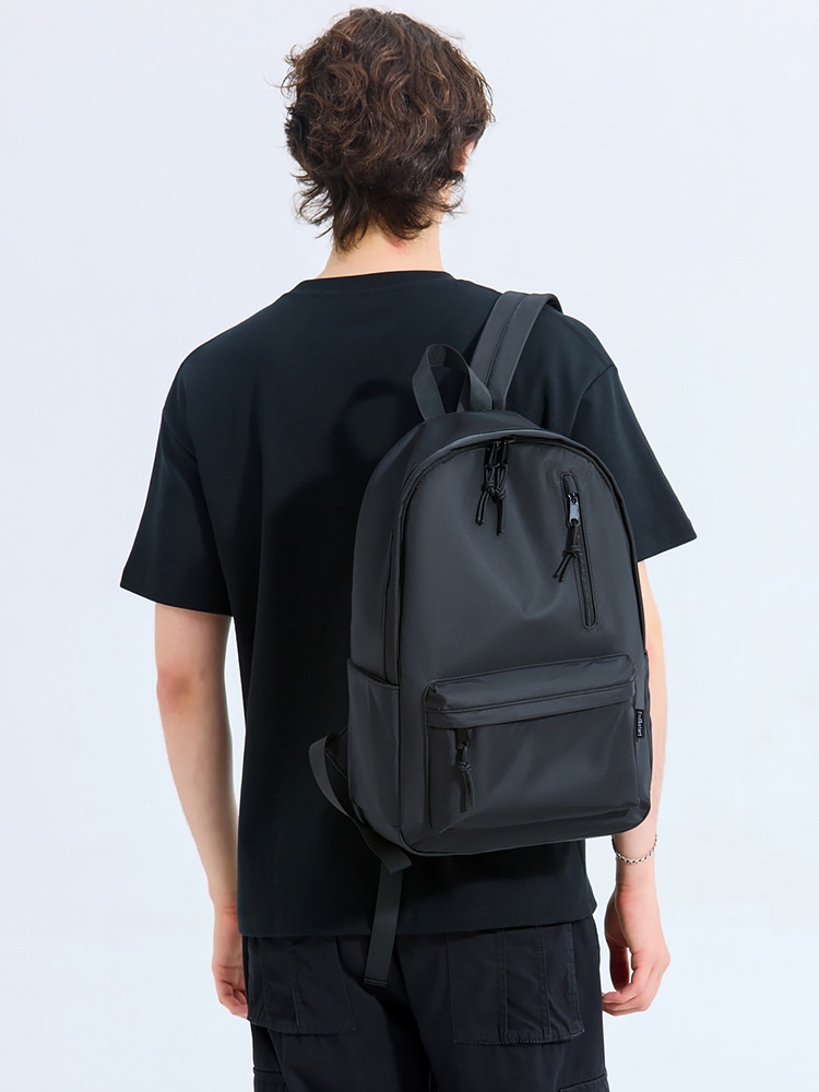Minimalist Matte Black Laptop Backpack for Travel & School