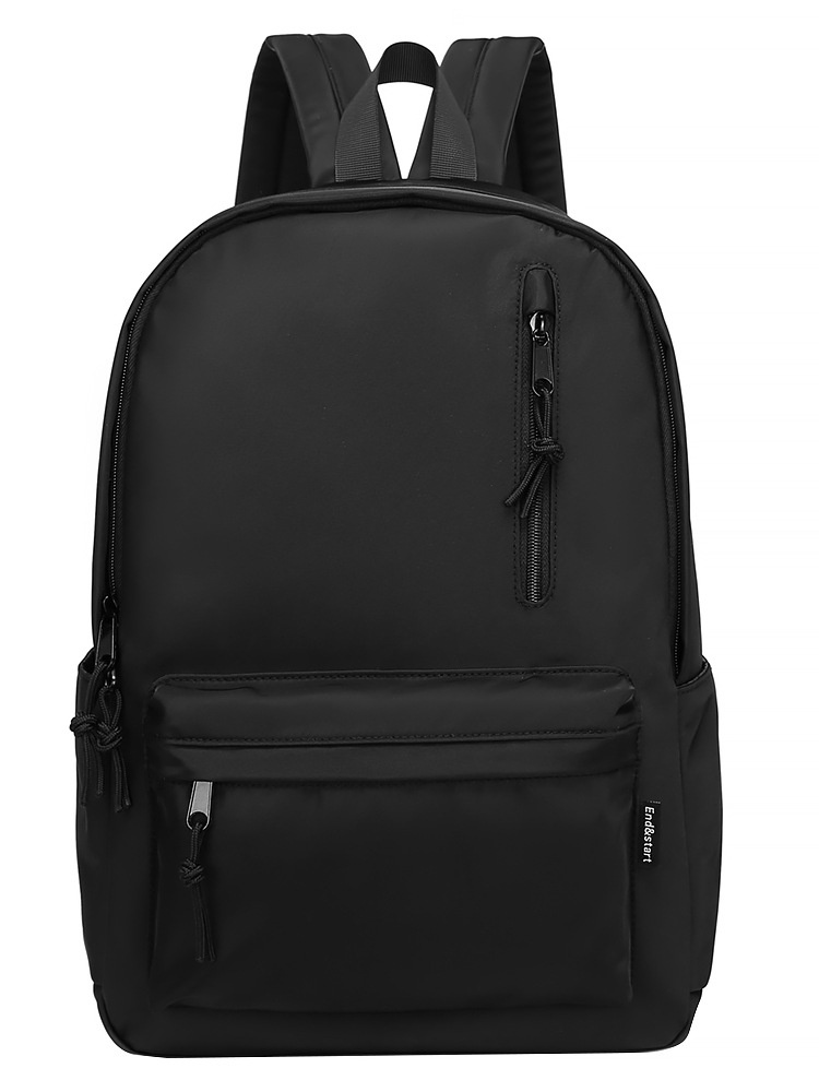 Minimalist Matte Black Laptop Backpack for Travel & School