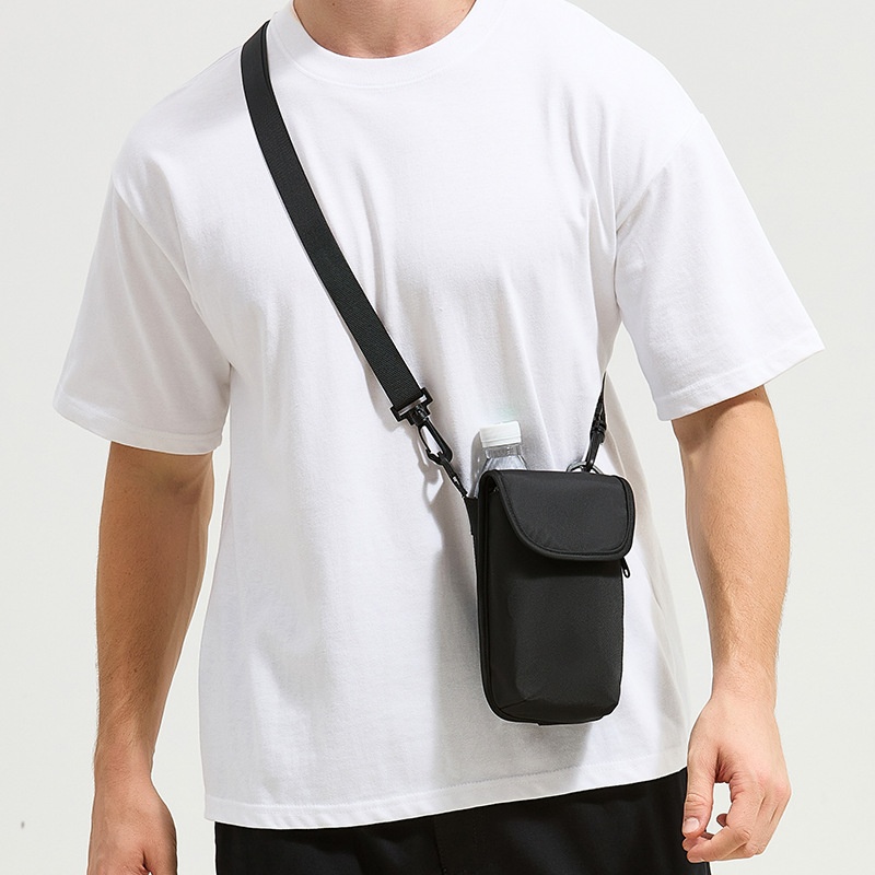 Compact Crossbody Bag with Water Bottle Holder