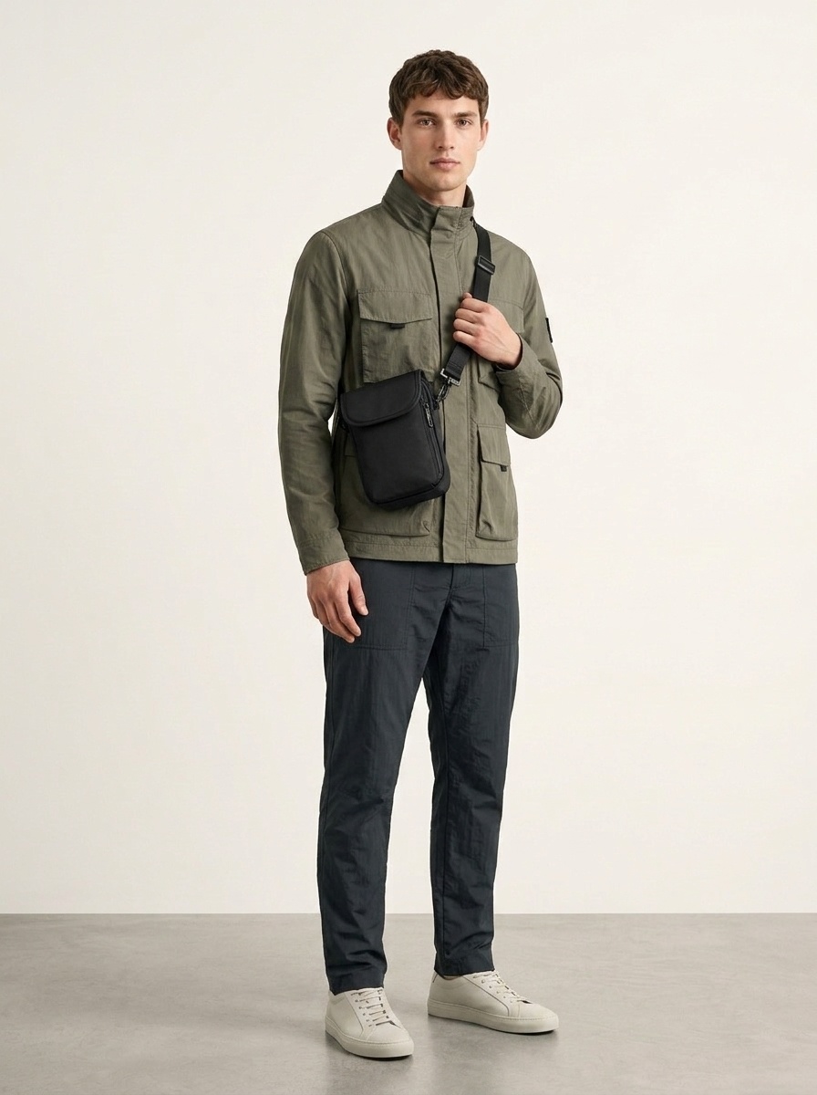 Compact Crossbody Bag with Water Bottle Holder