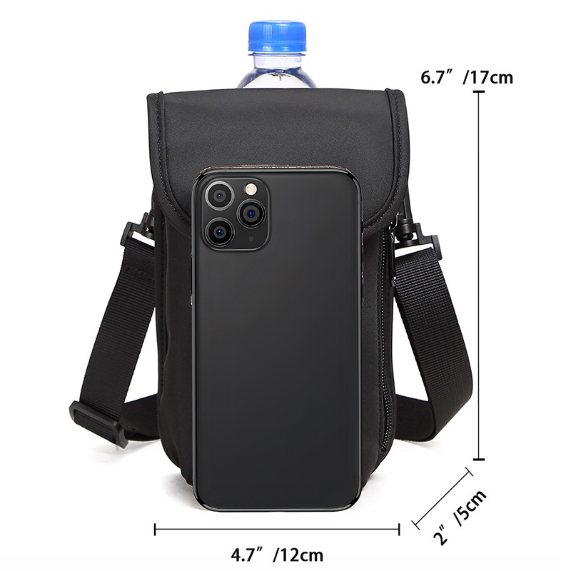 Compact Crossbody Bag with Water Bottle Holder