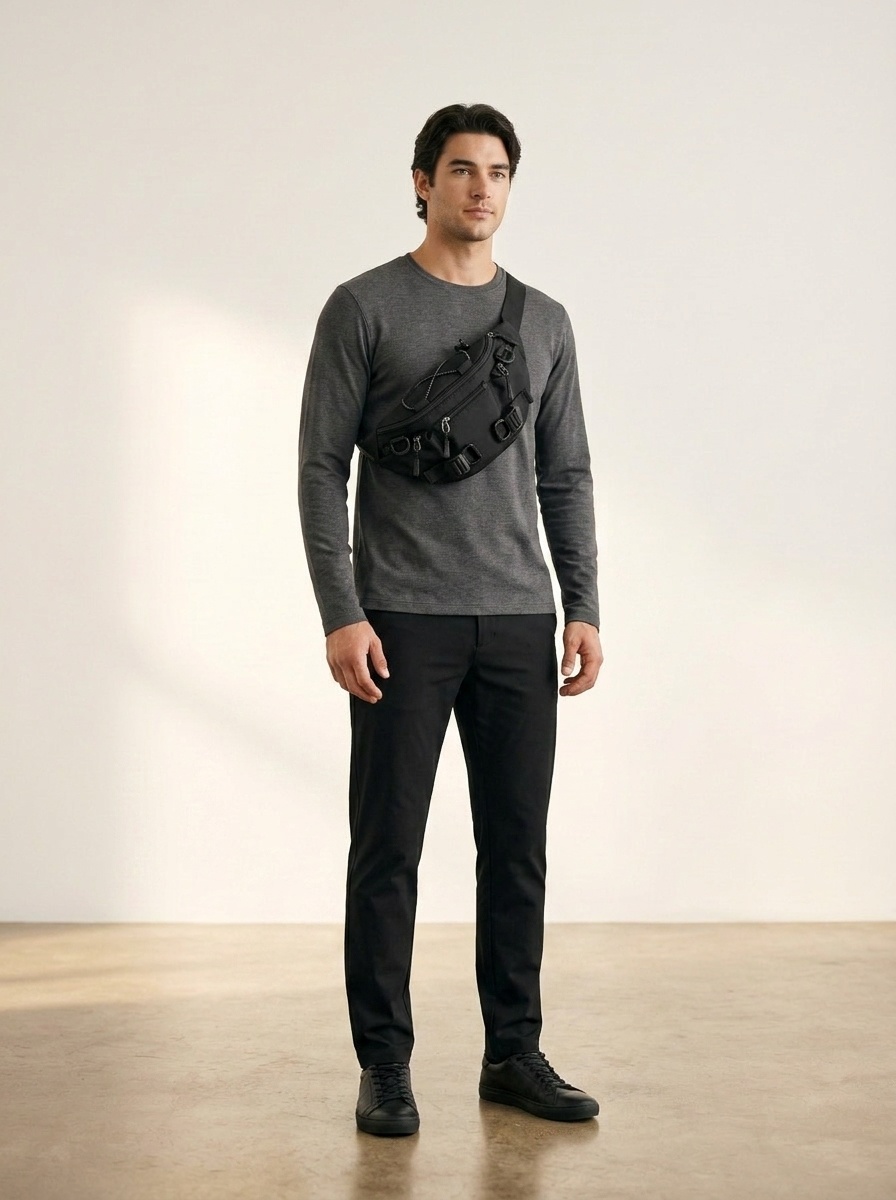 Tactical Crossbody Fanny Pack - Multi-Pocket Sling Bag