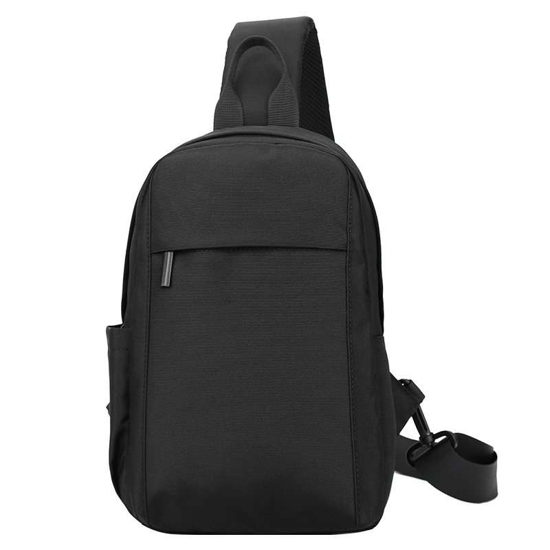 Men's Minimalist Black Chest Crossbody Pack