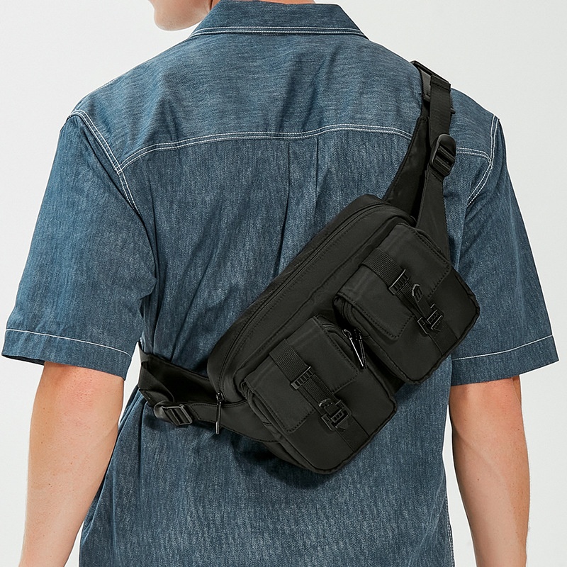Men's Black Tactical Waist Bag - Sling & Fanny Pack