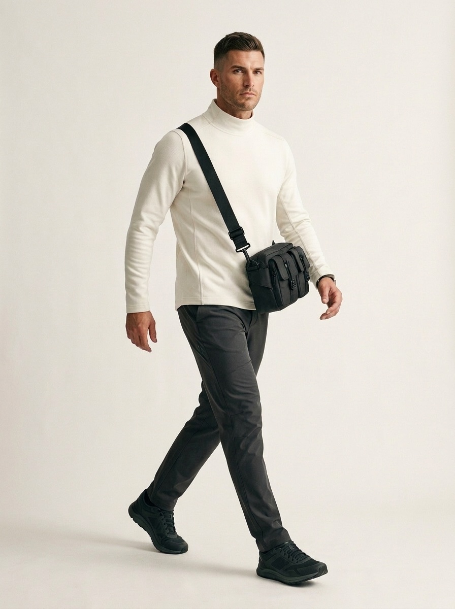 Men's Black Tactical Waist Bag - Sling & Fanny Pack